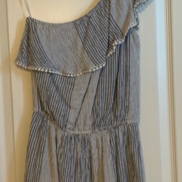 American Eagle One Shoulder Woven Striped Dress - Picture 4 of 4
